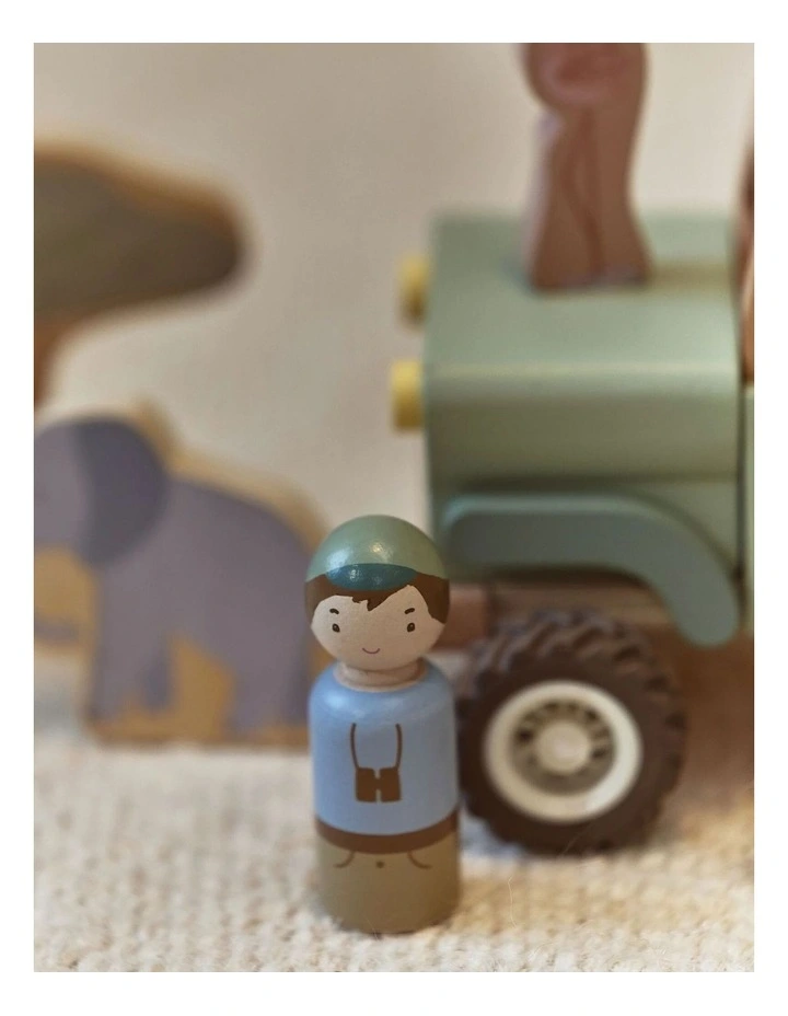 Little Dutch Safari Friends Wooden Safari Car with Animals image 4