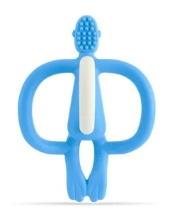 Matchstick Monkey Teething Toy and Gel Applicator - Baby Blue