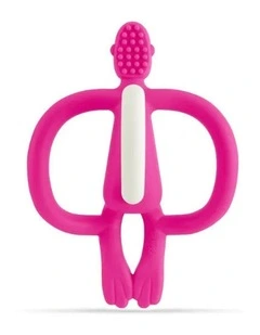 Matchstick Monkey Teething Toy and Gel Applicator - Pink