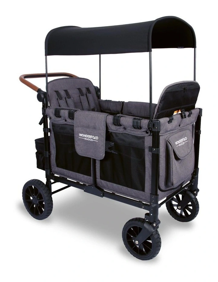 WonderFold W4 Luxe Stroller Wagon - Charcoal Grey image 2