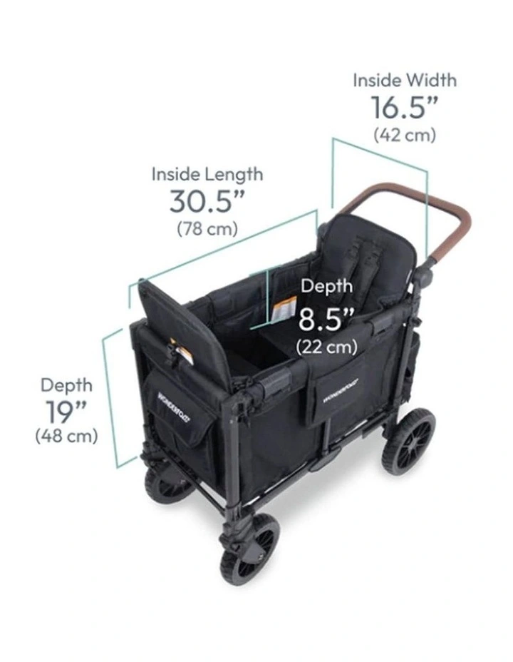 WonderFold W2 Luxe Pro Stroller Wagon - Jet Black image 3