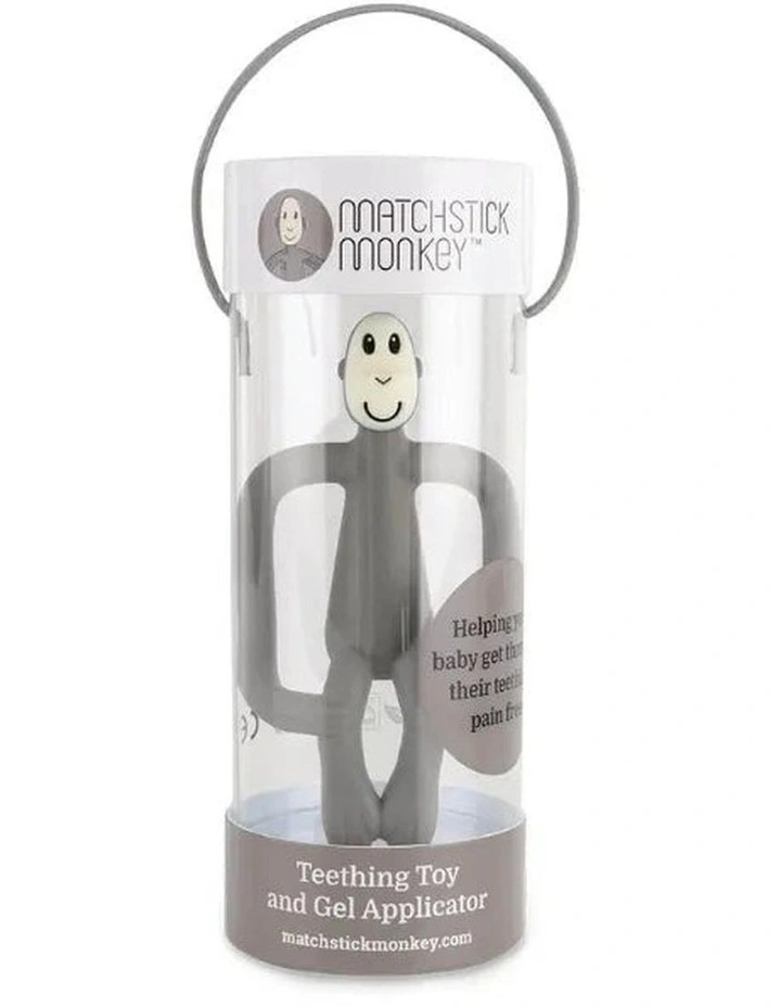 Matchstick Monkey Teething Toy and Gel Applicator - Grey image 4