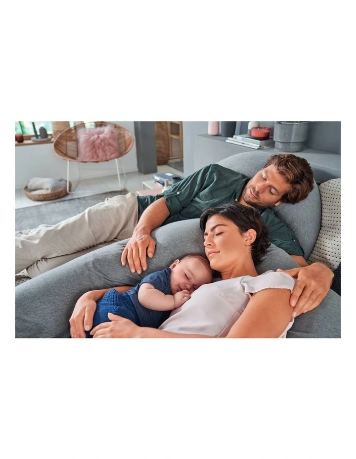 The Original Maternity and Nursing Pillow - Melange Mid Grey Bamboo image 4