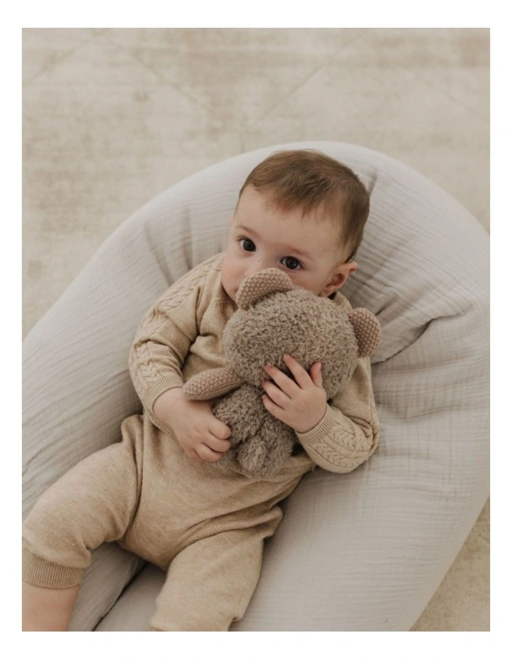 The Original Maternity & Nursing Pillow - Light Grey Muslin image 2