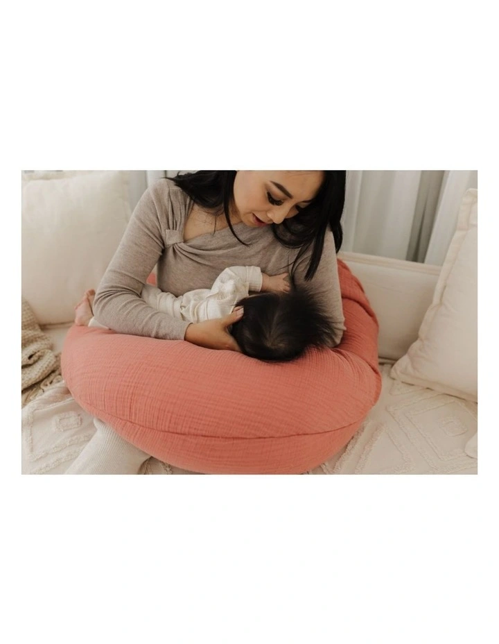 The Original Maternity & Nursing Pillow - Terracotta Muslin image 3
