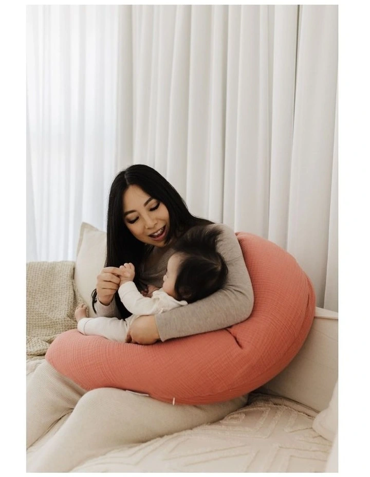 The Original Maternity & Nursing Pillow - Terracotta Muslin image 4