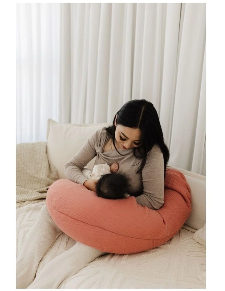 The Original Maternity & Nursing Pillow - Terracotta Muslin image 7