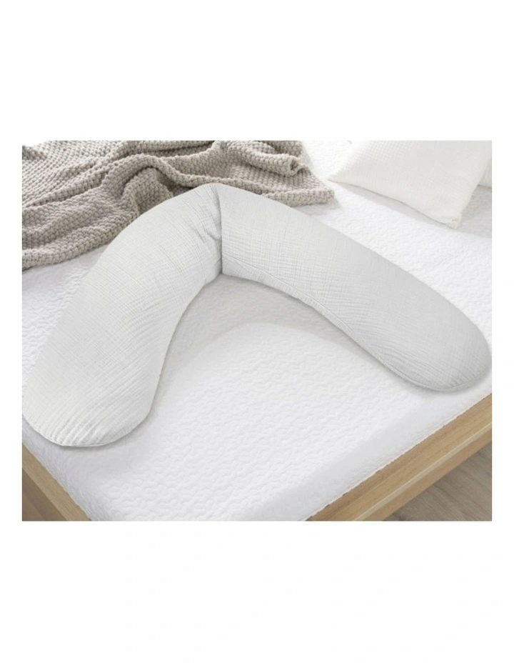 The Original Maternity & Nursing Pillow Cover - Light Grey Muslin image 3