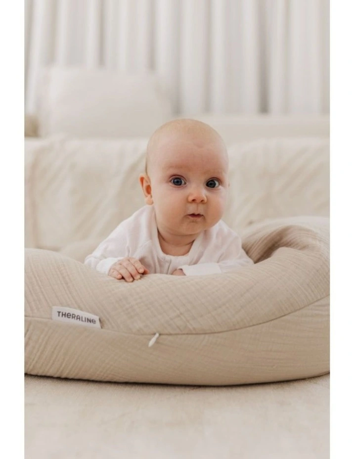 The Original Maternity & Nursing Pillow - Sand Beige Muslin image 6