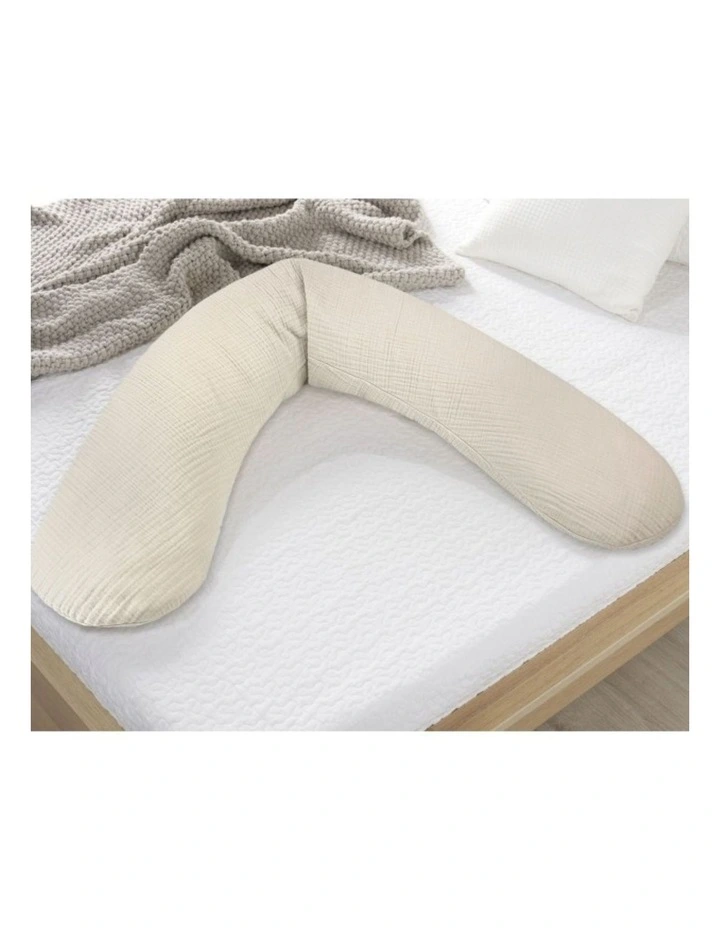 The Original Maternity & Nursing Pillow Cover - Sand Beige Muslin image 3
