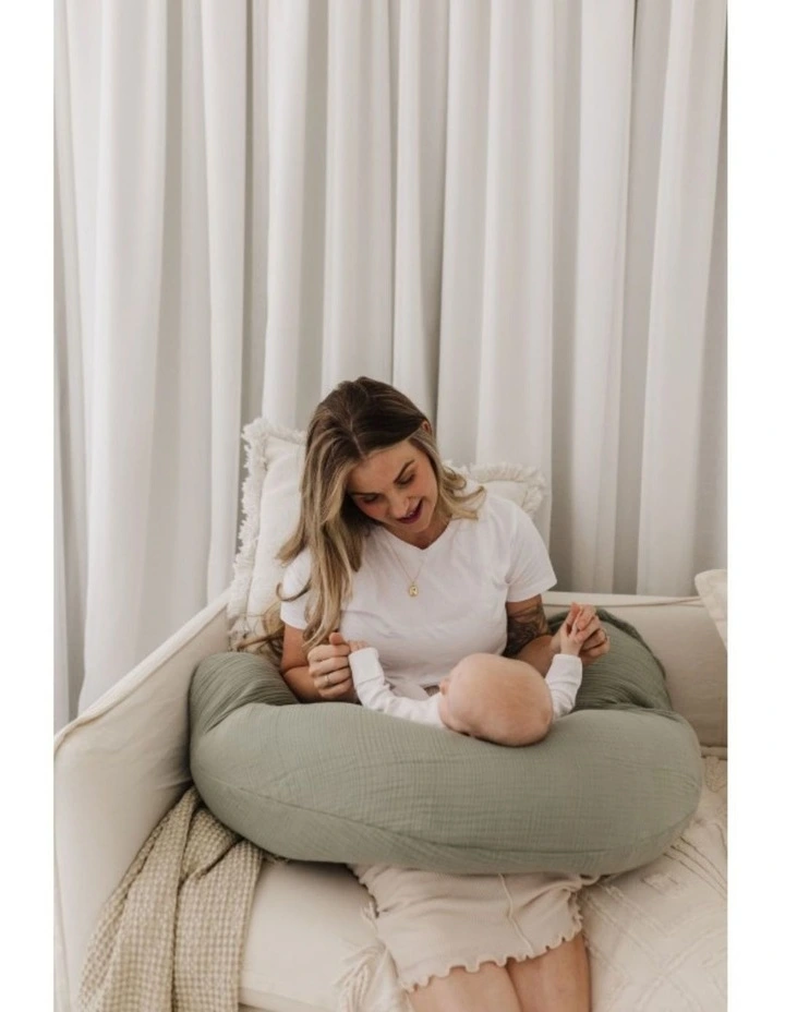 The Original Maternity & Nursing Pillow - Sage Muslin image 3