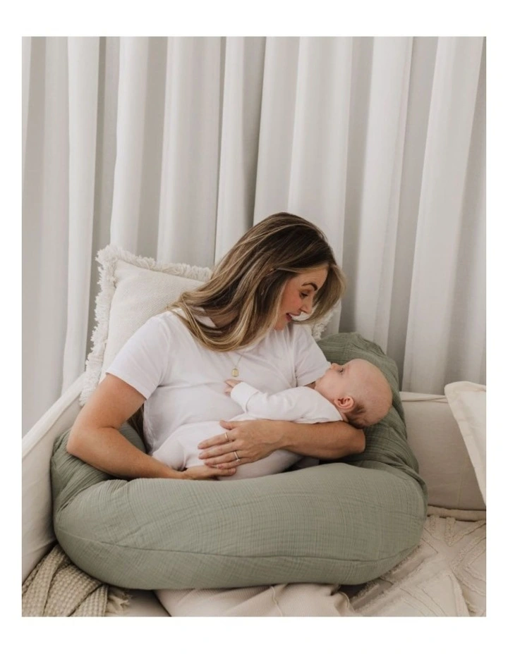The Original Maternity & Nursing Pillow - Sage Muslin image 4