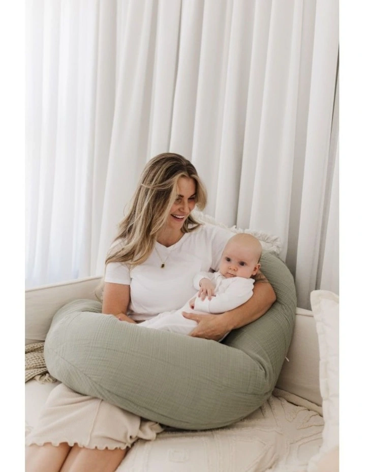 The Original Maternity & Nursing Pillow - Sage Muslin image 6