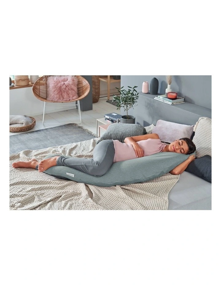 The Original Maternity and Nursing Pillow - Melange Green Grey Bamboo image 3