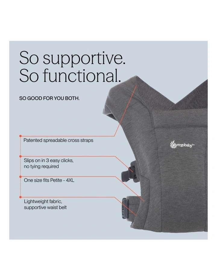 Embrace Newborn Carrier - Heather Grey image 6