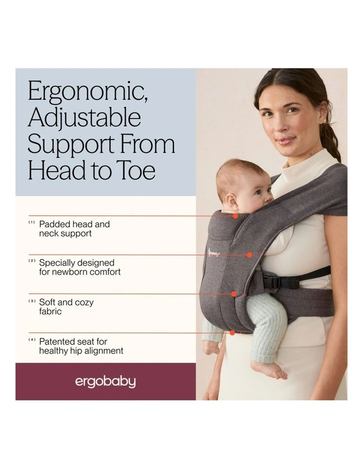 Embrace Newborn Carrier - Heather Grey image 7