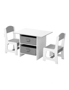 Oikiture Kids Table and Chairs Set Children Activity Play Desk with Storage Box