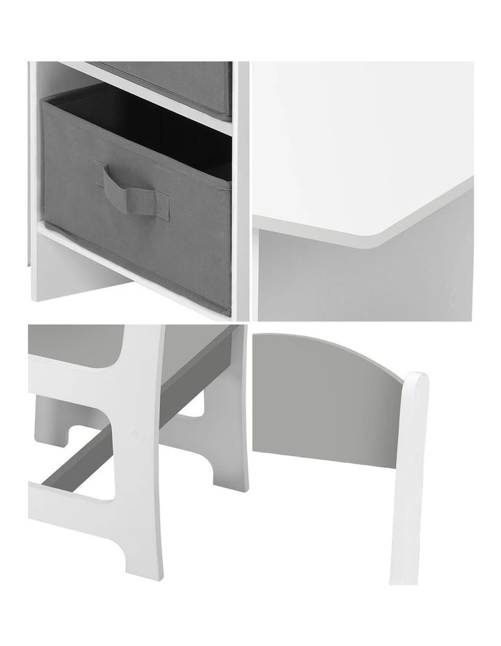 Oikiture Kids Table and Chairs Set Children Activity Play Desk with Storage Box image 6