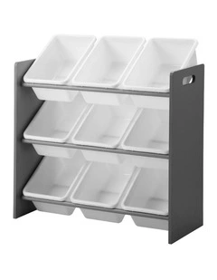 Oikiture Kids Toy Box Organiser 9 Bins Display Shelf Storage Rack Drawer