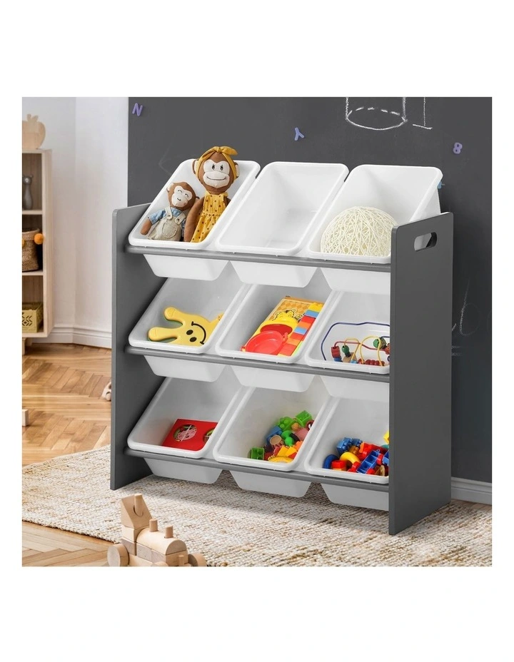 Oikiture Kids Toy Box Organiser 9 Bins Display Shelf Storage Rack Drawer image 4