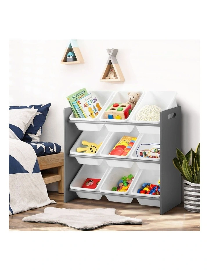 Oikiture Kids Toy Box Organiser 9 Bins Display Shelf Storage Rack Drawer image 5