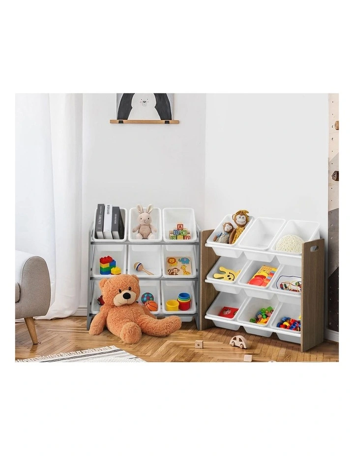 Oikiture Kids Toy Box Organiser 9 Bins Display Shelf Storage Rack Drawer image 7