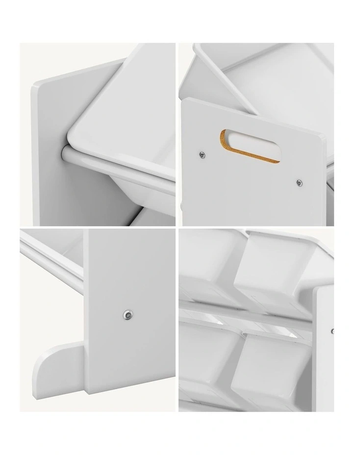 Oikiture Kids Toy Box Organiser 16 Bins Display Shelf Removable Drawer White image 6