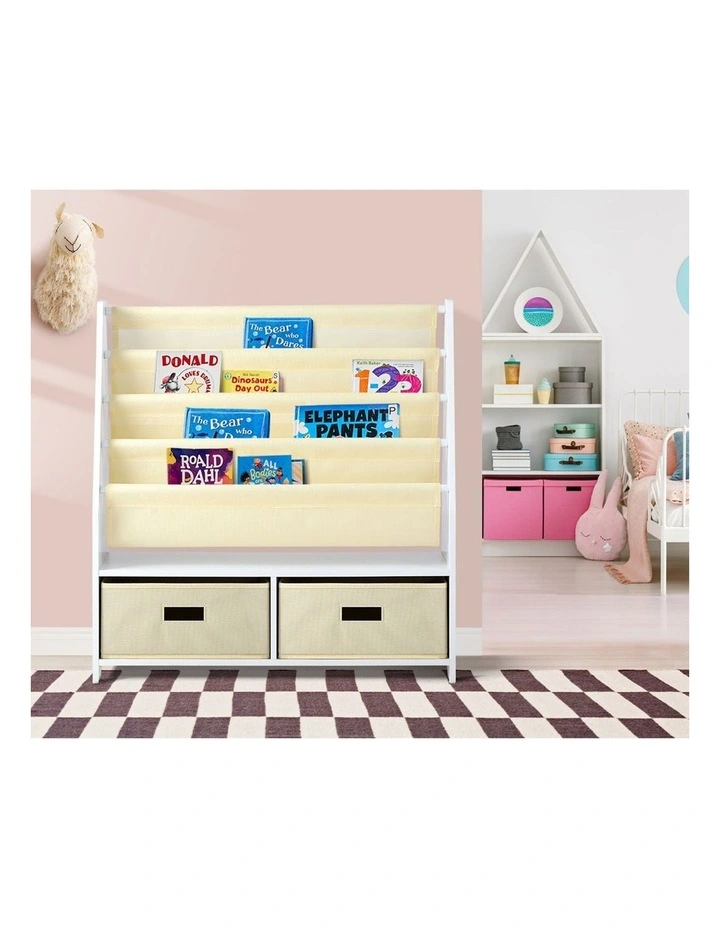 Oikiture Kids Bookshelf Bookcase Children Toys Storage Shelf Rack DIY Organiser image 5