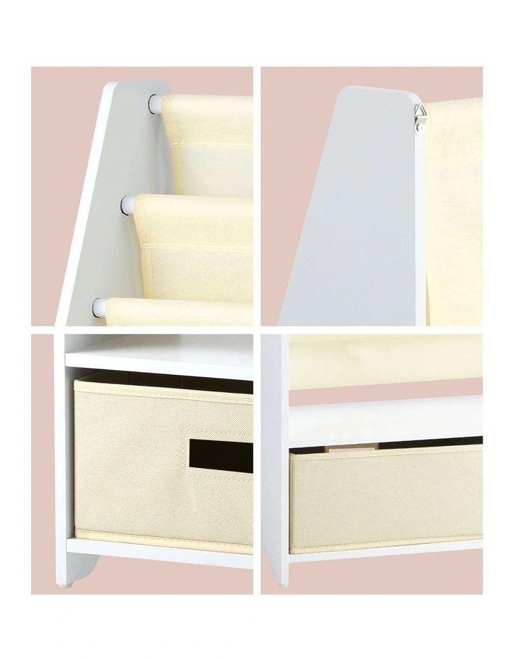 Oikiture Kids Bookshelf Bookcase Children Toys Storage Shelf Rack DIY Organiser image 6