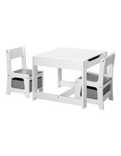 Oikiture Kids Table and Chairs Set Activity Play Study Desk w/ Toys Storage Box