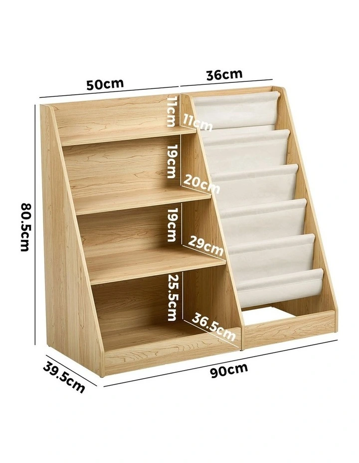 Oikiture Kids Bookshelf Bookcase Multi Tiers Display Shelf Rack DIY Organiser image 3