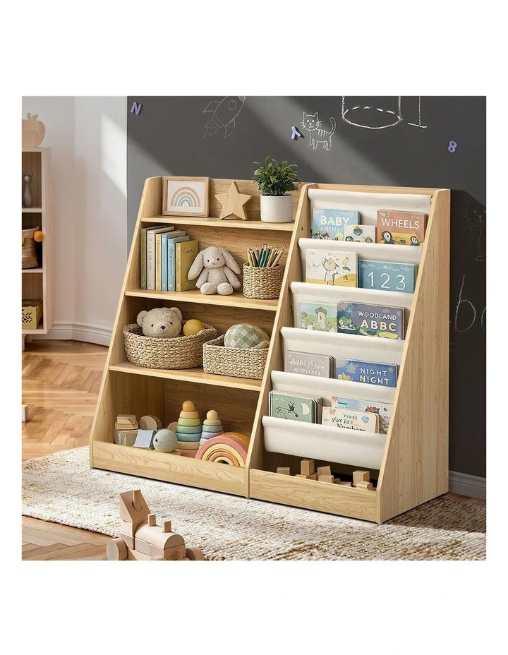 Oikiture Kids Bookshelf Bookcase Multi Tiers Display Shelf Rack DIY Organiser image 4