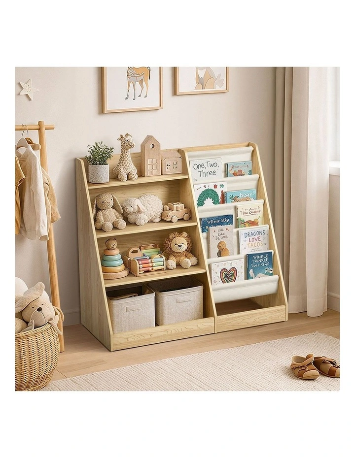 Oikiture Kids Bookshelf Bookcase Multi Tiers Display Shelf Rack DIY Organiser image 5