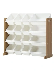 Oikiture Kids Toy Box Organiser 16 Bins Display Shelf Storage Rack Drawer