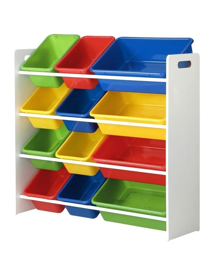Oikiture Kids Toy Box Organiser 12 Bins Display Shelf Storage Rack Drawer image 1