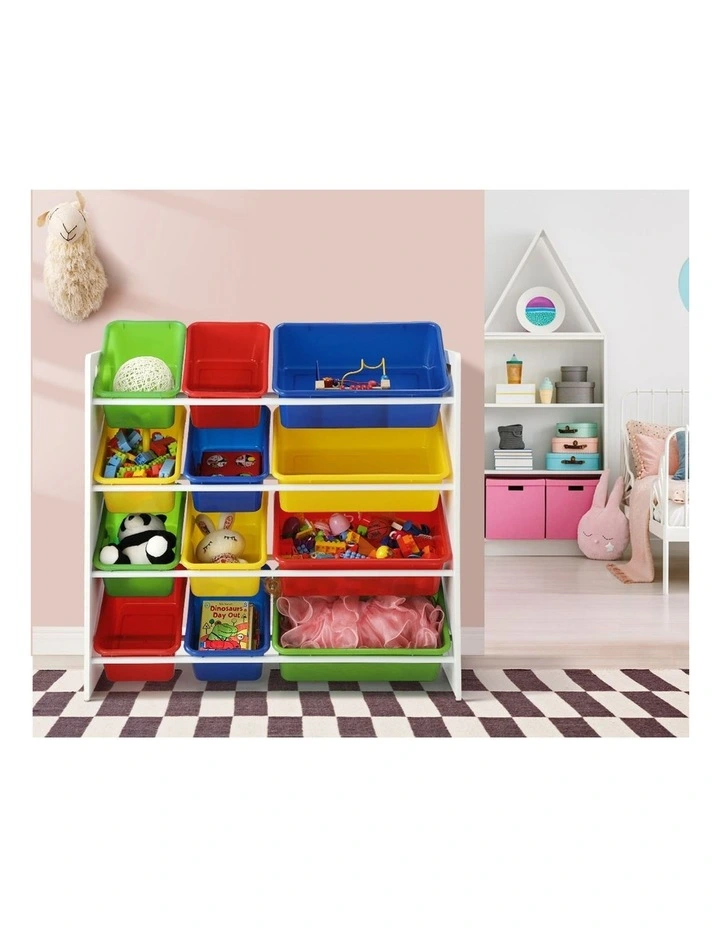 Oikiture Kids Toy Box Organiser 12 Bins Display Shelf Storage Rack Drawer image 5