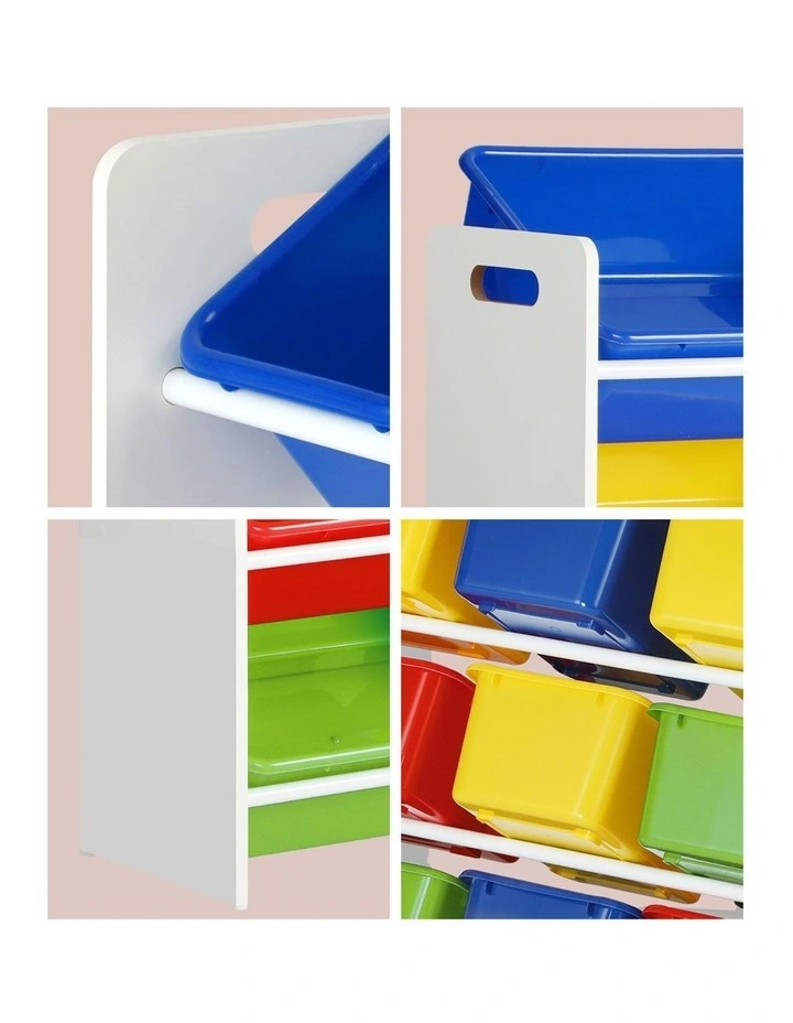 Oikiture Kids Toy Box Organiser 12 Bins Display Shelf Storage Rack Drawer image 6