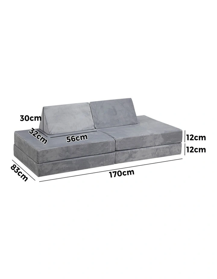 Oikiture 4Pcs Kids Sofa Play Couch Modular Lounge Cushion Convertible Playset image 3
