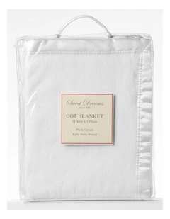Sweet Dreams Cot Cotton Fleece Blanket White