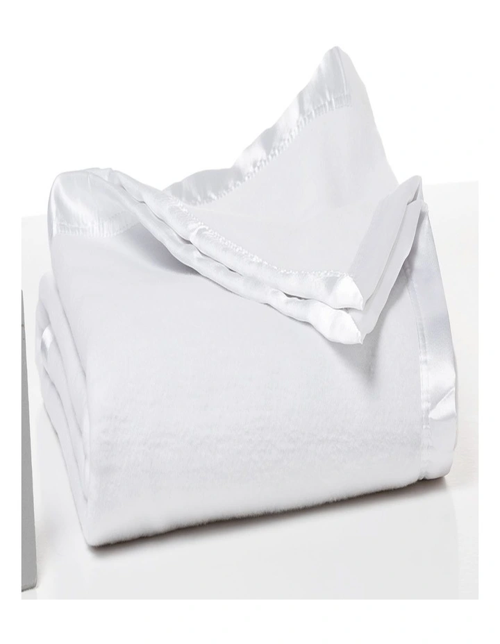 Sweet Dreams Cot Cotton Fleece Blanket White image 2