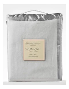 Sweet Dreams Cot Cotton Fleece Blanket Grey