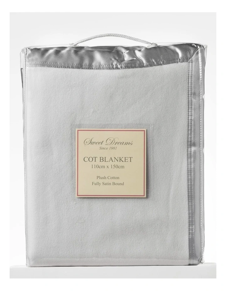 Sweet Dreams Cot Cotton Fleece Blanket Grey image 1