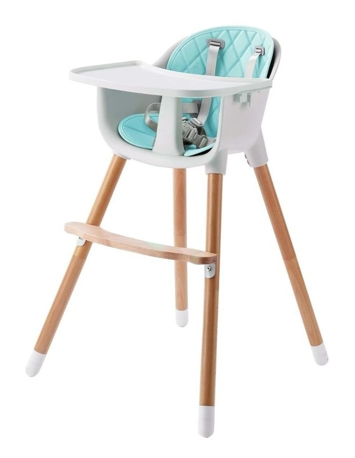 JOY BABY Amelia 2-in-1 Timber Highchair - Blue image 1