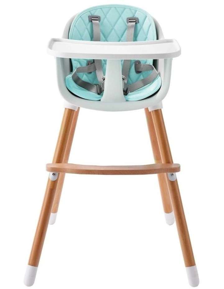 JOY BABY Amelia 2-in-1 Timber Highchair - Blue image 2