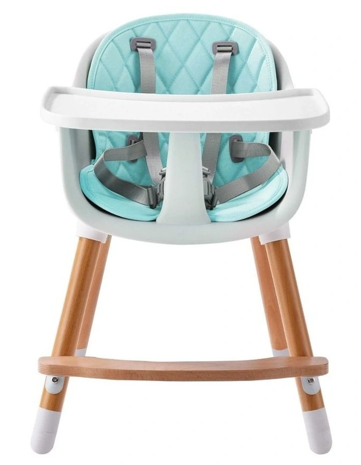 JOY BABY Amelia 2-in-1 Timber Highchair - Blue image 3