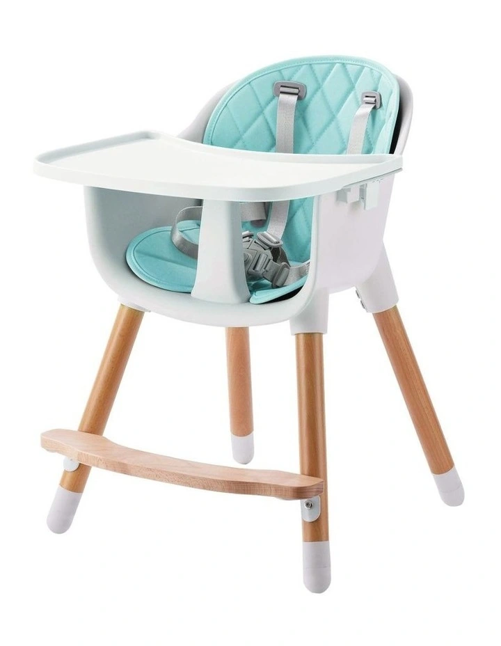 JOY BABY Amelia 2-in-1 Timber Highchair - Blue image 4