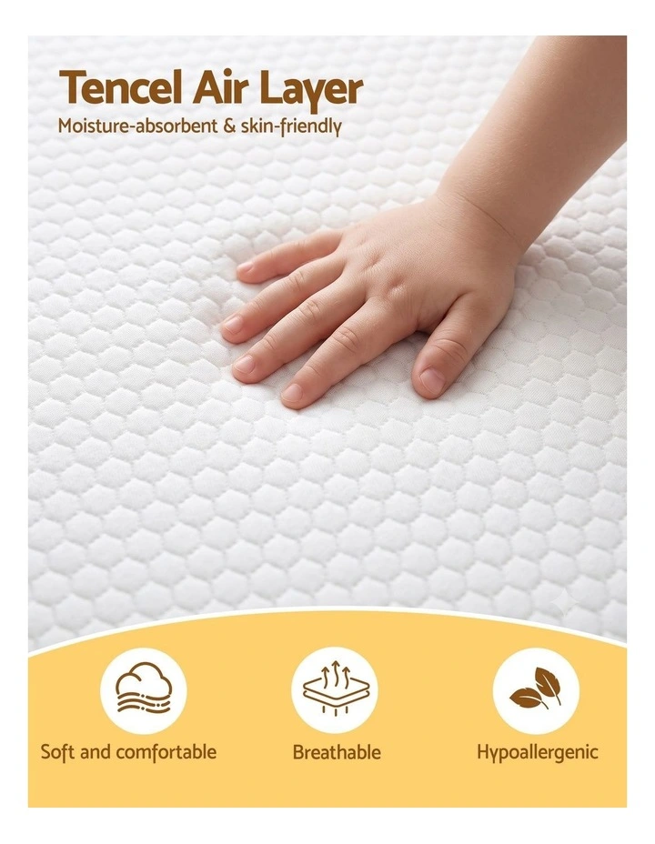 Giselle Bedding Cot Mattress, 11cm Thick Baby Mattress with Tencel Cover image 5