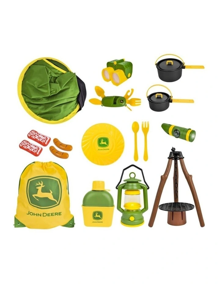 18pc John Deere 18Pc Pop-Up Camping Set w/Interactive Fire Pit & Accessories 5y image 3