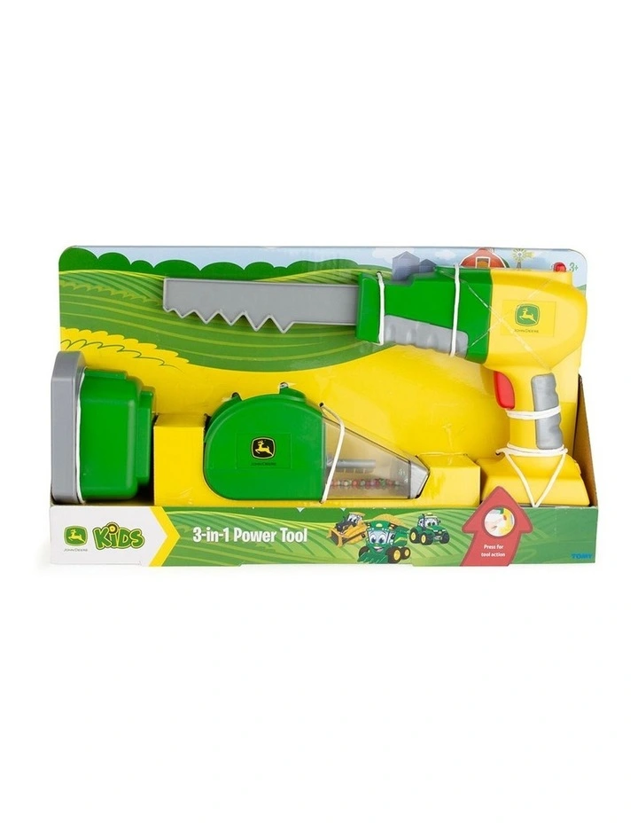 John Deere Kids/Childrens 3-in-1 Power Tools Pretend Play Toys Set 3Y image 2