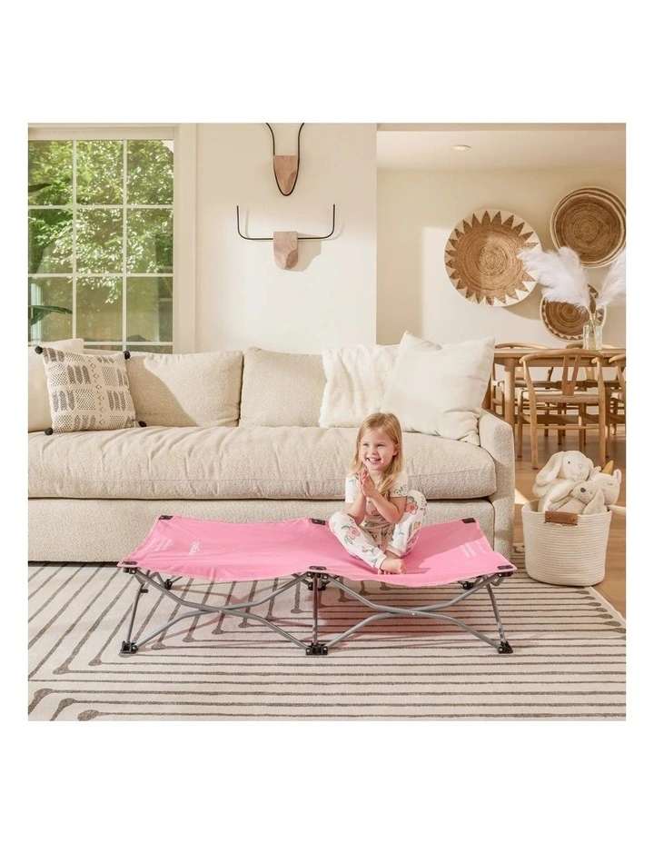 Baby Toddler Travel Bed Portable Foldable For Ages Pink 2-5y image 2